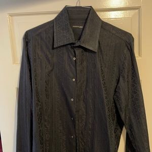 Men’s Kenneth Cole black patterned shirt
